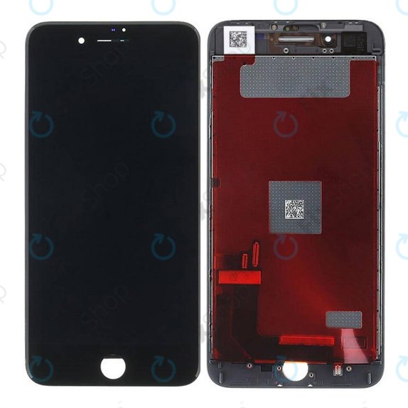 Ecran pentru iPhone 8 Plus, Black, Sticlă tactilă cu ramă, Refurbished