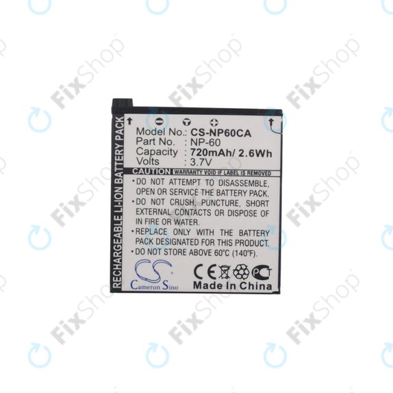 Baterie pentru Casio Exilim Zoom EX-Z19, EX-Z85, EX-Z9, 720mAh, Li-Ion, 3.7V, NP-60, HQ