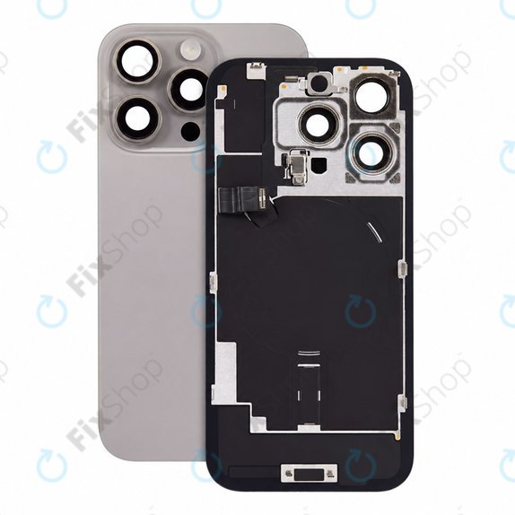 Sticlă carcasă spate pentru iPhone 16 Pro, Natural Titanium, Pulled A