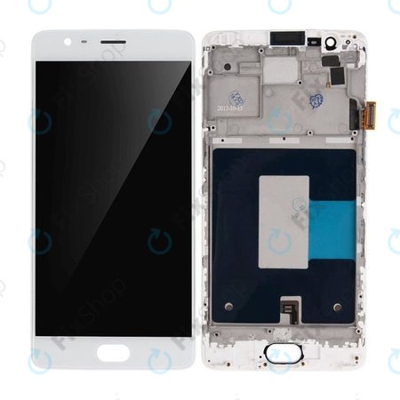OnePlus 3 - Ecran LCD + Sticlă Tactilă + Ramă (White) TFT