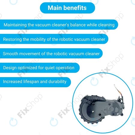 Xiaomi Mijia E10, E12, Mi Robot Vacuum Mop 2 Lite, 2 Pro - Roată cu Motor (Dreapta) (Negru)