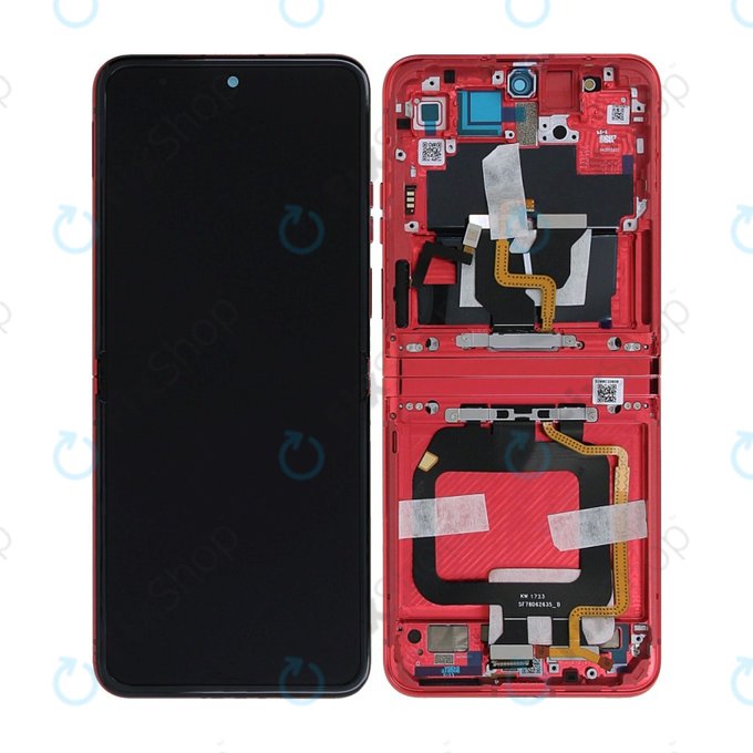 Motorola Razr 40 Ultra - Ecran LCD + Sticlă Tactilă + Ramă (Viva Magenta) - 5D68C22598 Genuine Service Pack