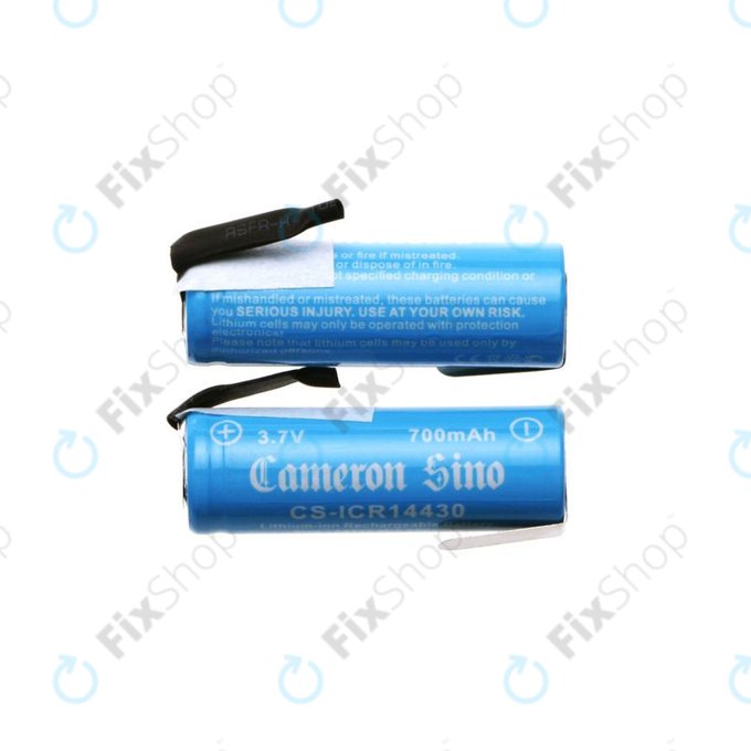 Baterie 14430 cu plăcuțe de montaj, 650mAh, Li-Ion, 3.7V, HQ