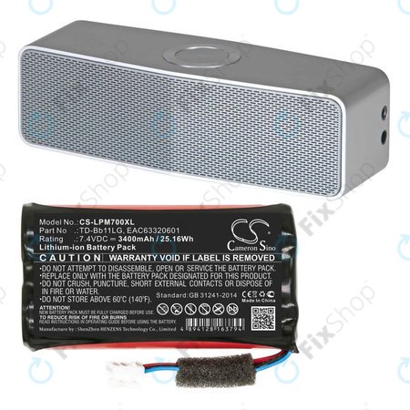 Baterie pentru LG Music Flow P7, Xboom Go PK7, 3400mAh, Li-Ion, 7.4V, TD-Bb11LG, HQ