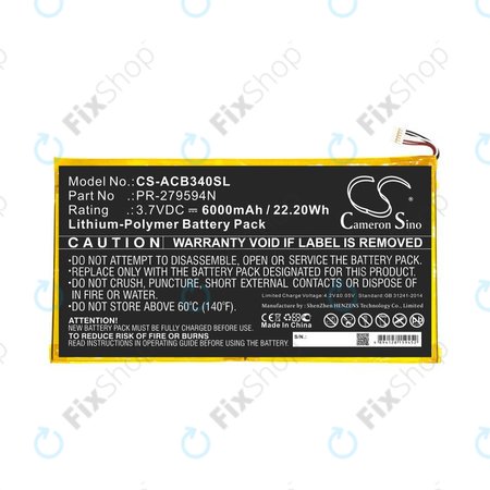 Baterie pentru Acer Iconia One 10 B3-A40, 6000mAh, Li-Pol, 3.7V, PR-279594N, HQ