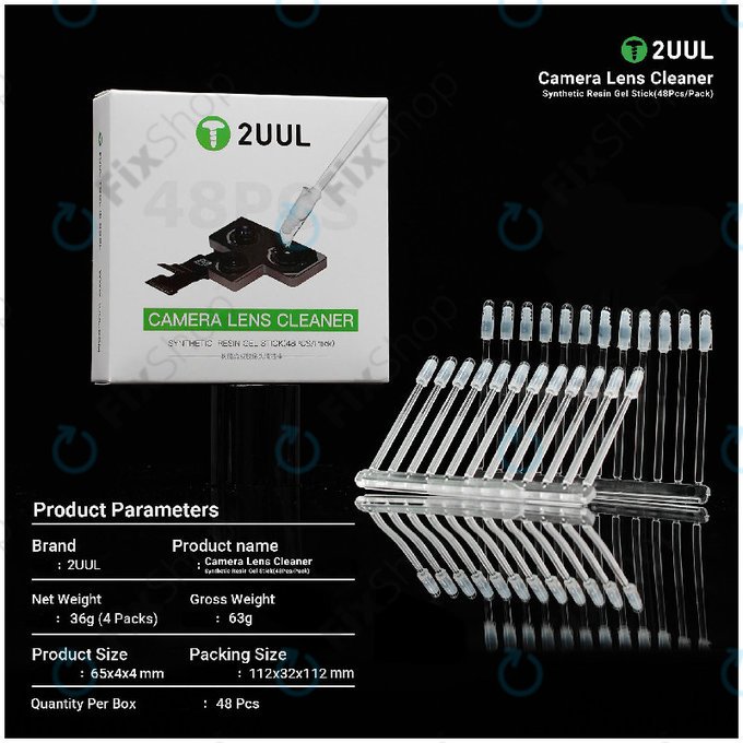 Betisoare cu gel pentru curățarea lentilelor camerei, rășină sintetică, 2UUL CL21, 48 buc/pachet