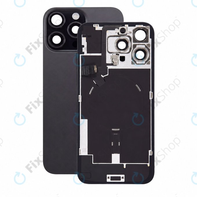 Sticlă carcasă spate pentru iPhone 16 Pro Max, Black Titanium, Pulled A