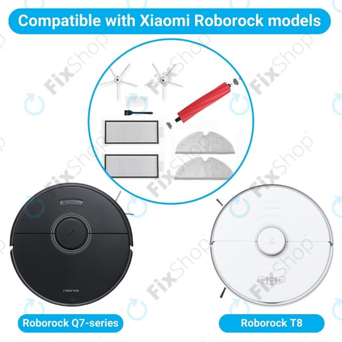 Xiaomi Roborock Q7, Q7+, Q7 Max, Q7 Max+, T8 - Set standard (Alb)