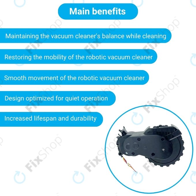 Xiaomi Mijia E10, E12, Mi Robot Vacuum Mop 2 Lite, 2 Pro - Roată cu Motor (Stânga) (Negru)