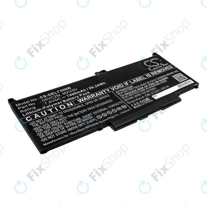 Baterie pentru Dell Latitude 13 7300, 14 7400, 7400mAh, Li-Pol, 7.6V, 05VC2M, HQ