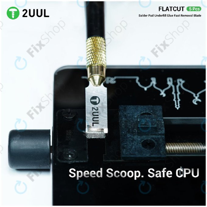 Lame pentru îndepărtarea adezivului underfill, tăietură plată, 2UUL DA28, 5 buc/pachet