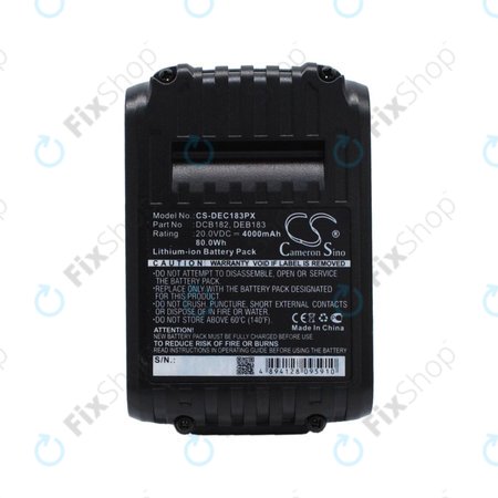 DeWalt DC-series, Klein Tools ACSR, D3, EHS, MCM-series - Baterie DCB182, DCB183, BAT207T44H, BAT20GD1 4000mAh HQ