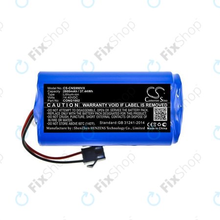 Cecotec Conga 900, 1000, 2000, 5000-series, Excellence 990, Mamibot ExVac 600, 800-series, Neatsvor X500 - Baterie CONG1002 Li-Ion 14.4V 2600mAh HQ