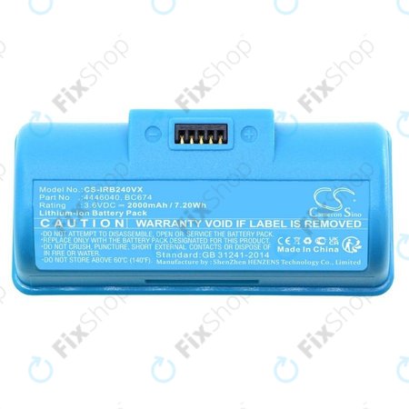 iRobot Braava Jet 240, 241, 244, 245, Mopping Robot - Baterie 4446040, BC674 Li-Ion 3.6V 2000mAh HQ