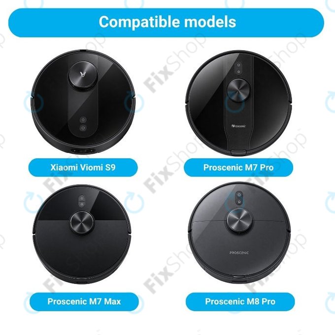 Set de piese de schimb pentru Xiaomi Viomi S9, Proscenic M7 Pro, M7 Max, M8 Pro (2x Perie principală, 4x Filter, 4x Perie laterală, 4x Mop, 4x Saci de praf)