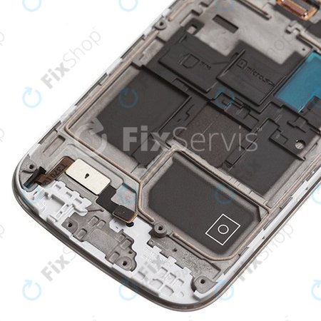 Samsung Galaxy S4 Mini i9195 - Ecran LCD + Sticlă Tactilă + Ramă (White Frost) - GH97-14766B Genuine Service Pack