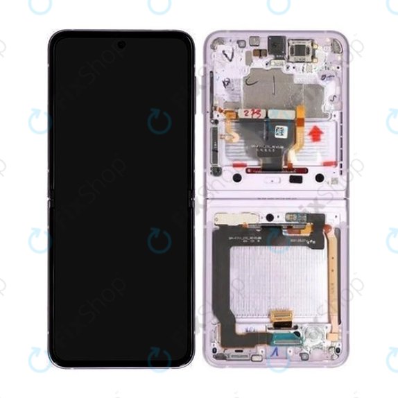 Samsung Galaxy Z Flip 3 F711B - Ecran LCD + Sticlă Tactilă + Ramă (Lavender) - GH82-26273D, GH82-27244D Genuine Service Pack