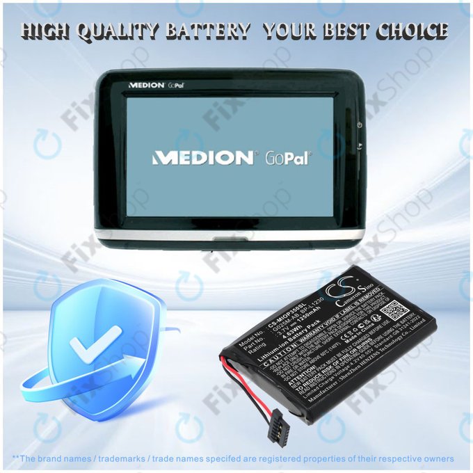 Baterie pentru Mitac Mio P350, P550, 1250mAh, Li-Ion, 3.7V, BL-LP1230, HQ