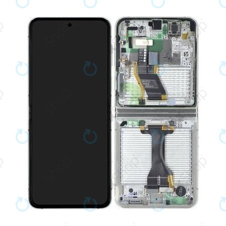 Samsung Galaxy Z Flip 5 F731B - Ecran LCD + Sticlă Tactilă + Ramă (Cream) - GH82-31827B Genuine Service Pack