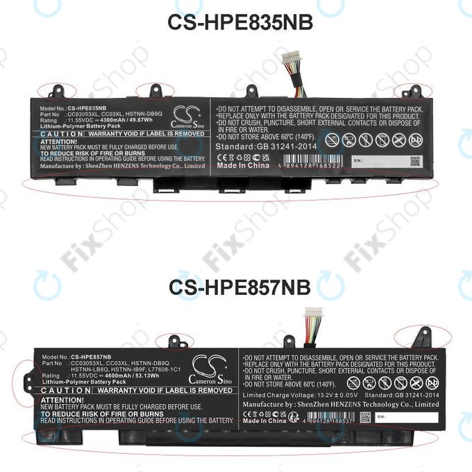 Baterie pentru HP ZBook Firefly 15 G7, G8, EliteBook 855 G7, G8, 850 G7, G8, 4600mAh, Li-Pol, 11.55V, CC03053XL, HQ