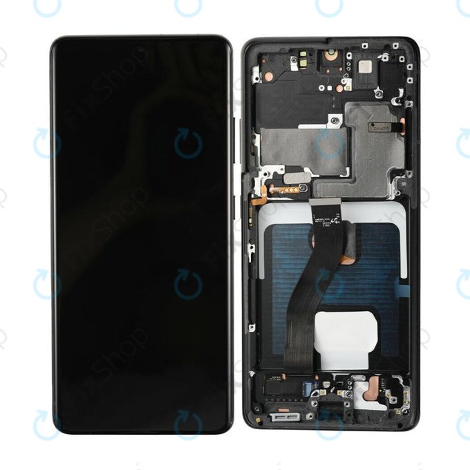 Samsung Galaxy S21 Ultra G998B - Ecran LCD + Sticlă Tactilă + Ramă (Phantom Black) TFT