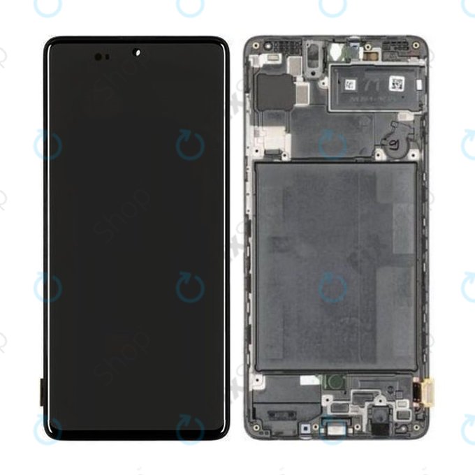 Samsung Galaxy A71 A715F - Ecran LCD + Sticlă Tactilă + Ramă (Prism Crush Black) - GH82-22152A, GH82-22248A Genuine Service Pack