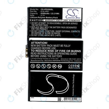 Apple iPad 2 - Baterie 616-0561, 616-0559 6300mAh HQ