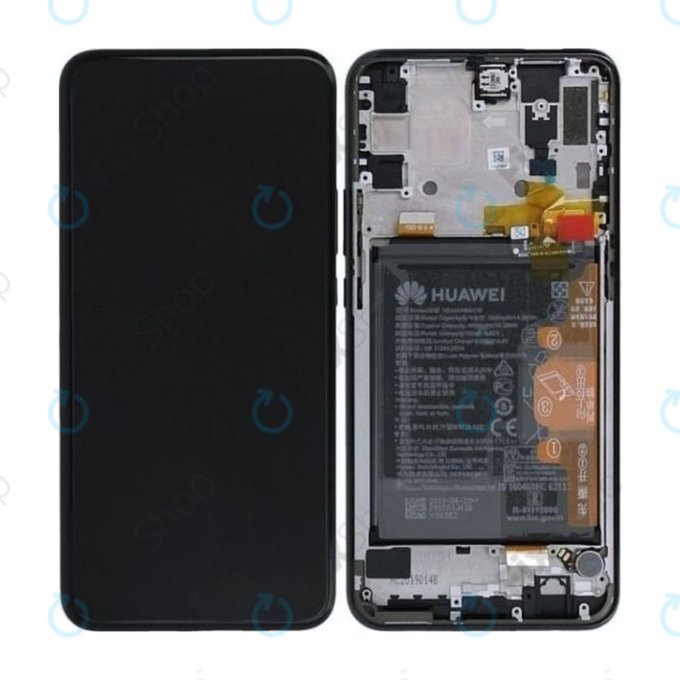 Huawei P Smart Z, Y9 Prime (2019) - Ecran LCD + Sticlă Tactilă + Ramă + Baterie (Midnight Black) - 02352RRF Genuine Service Pack
