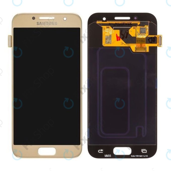 Samsung Galaxy A3 A320F (2017) - Ecran LCD + Sticlă Tactilă (Gold Sand) - GH97-19732B, GH97-19753B Genuine Service Pack