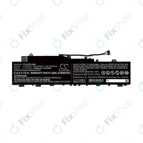 Baterie pentru Lenovo Ideapad 5 14, Xiaoxin Air 14 2020, 4900mAh, Li-Pol, 11.55V, 5B10W86957, HQ