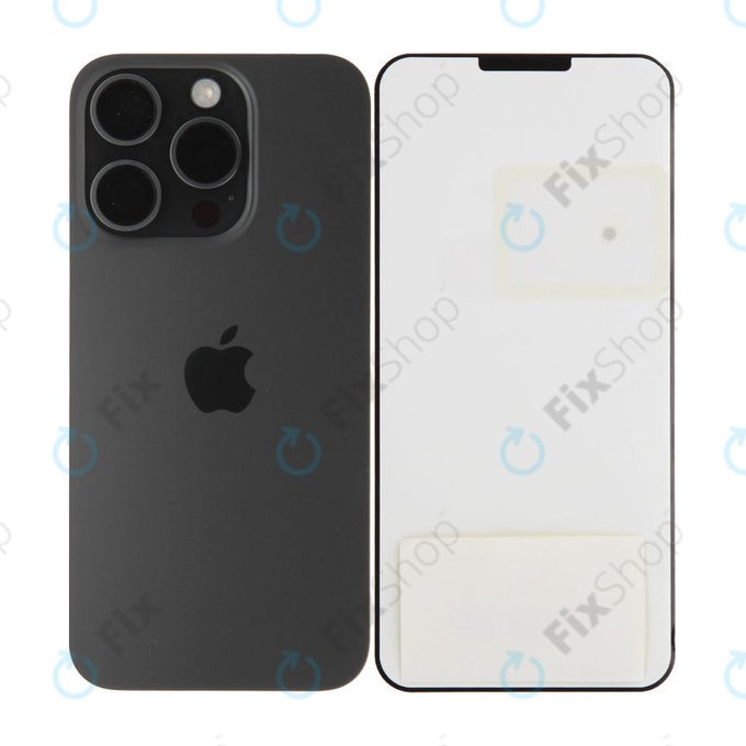 Sticlă Carcasă Spate pentru iPhone 15 Pro | Black Titanium | 661-35700 | Genuine Apple
