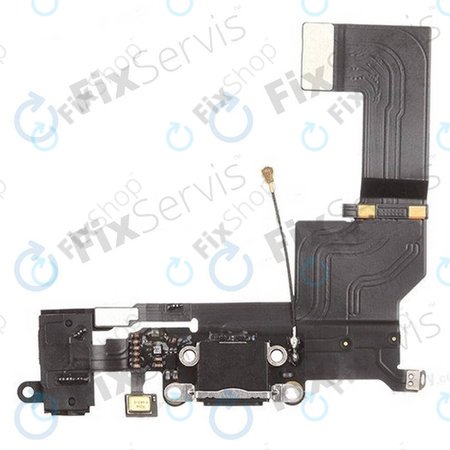Apple iPhone 5S - Conector de Încărcare + Conector Jack + Microfon + Cablu Flex (Black)