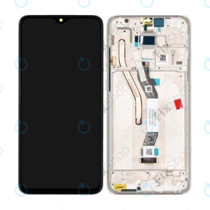Xiaomi Redmi Note 8 Pro - Ecran LCD + Sticlă Tactilă + Ramă (Pearl White) - 56000300G700 Genuine Service Pack