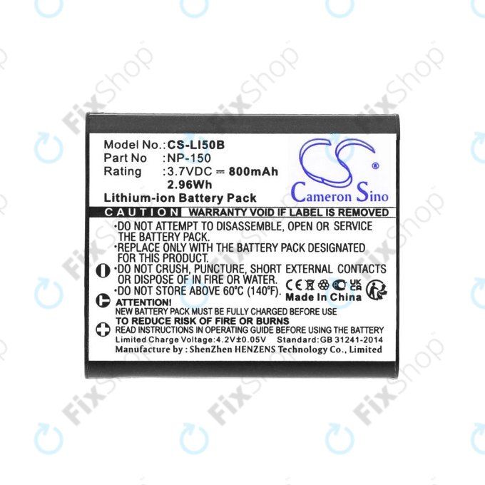 Baterie pentru Olympus MJU, Casio Exilim, Kodak PIXPRO, 800mAh, Li-Ion, 3.7V, NP-150, HQ