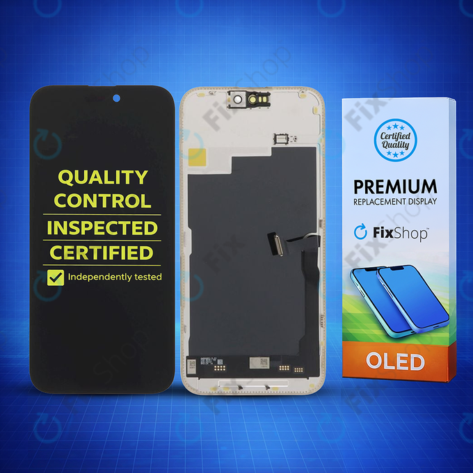 Ecran Soft OLED pentru iPhone 15 Pro Max - Sticlă Tactilă + Ramă, DIAGNOSTIC