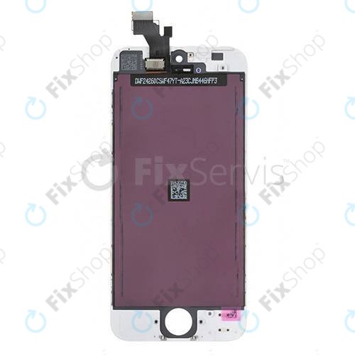 Ecran pentru iPhone 5, White, Sticlă tactilă cu ramă