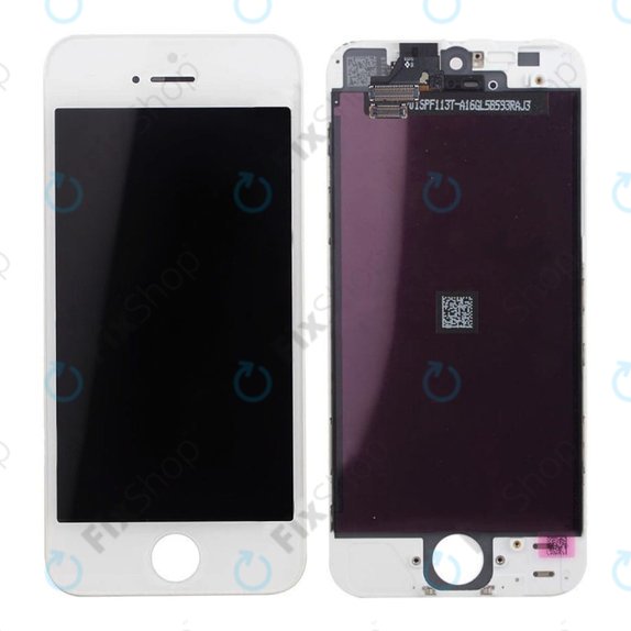 Ecran pentru iPhone 5, White, Sticlă tactilă cu ramă
