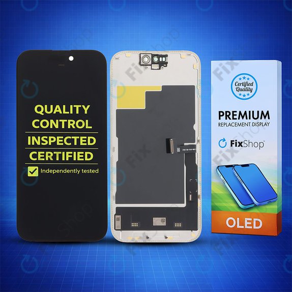 Ecran Soft OLED 120Hz pentru iPhone 15 Pro, Sticlă tactilă cu ramă, FixPremium
