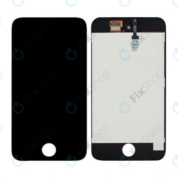 Ecran LCD pentru iPod Touch (4th Gen), Black, Sticlă tactilă cu ramă