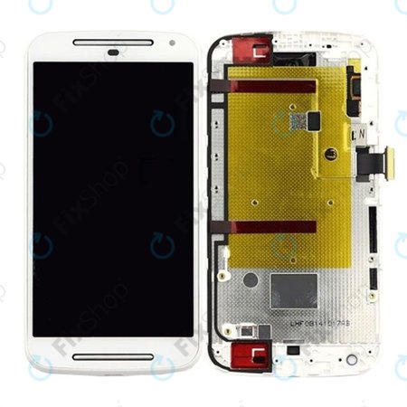 Motorola Moto G XT1068 - Ecran LCD + Sticlă Tactilă + Ramă (White) TFT
