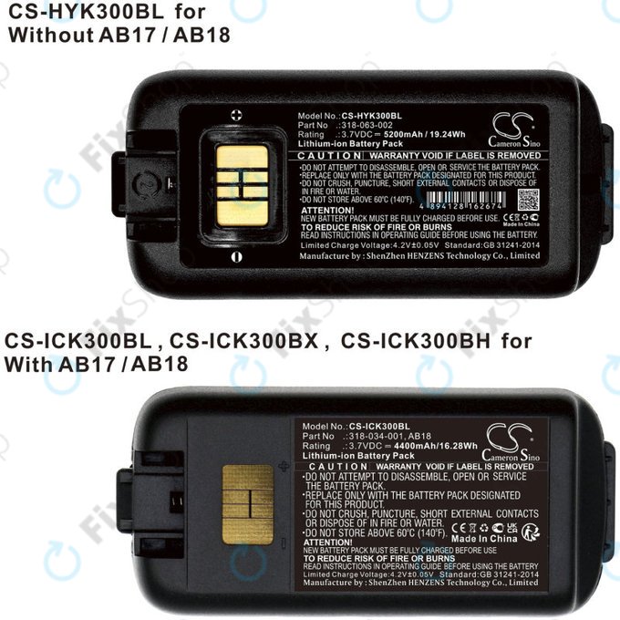 Baterie pentru Intermec CK3, CK3A, CK3X, CK3R, CK3C, CK3C1, CK3N, 5200mAh, Li-Ion, 3.7V, 318-034-001, HQ