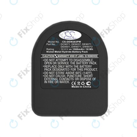 Baterie pentru Dewalt DCD940B2, DCD910KX, 1500mAh, Ni-MH, 12V, DC9071, DE9074, HQ