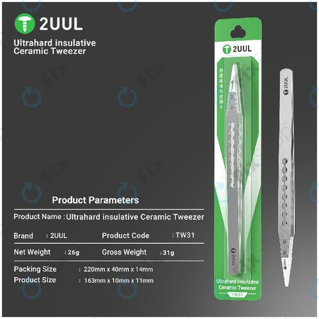 Pensetă de precizie, izolată ceramic, 2UUL TW31