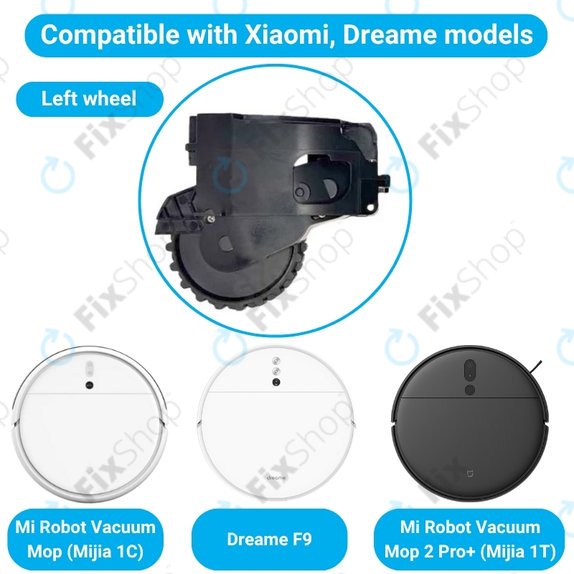 Xiaomi Dreame F9, Mi Robot Vacuum Mop (Mijia 1C), 2 Pro+ (Mijia 1T) - Roată cu Motor (Stânga) (Negru)