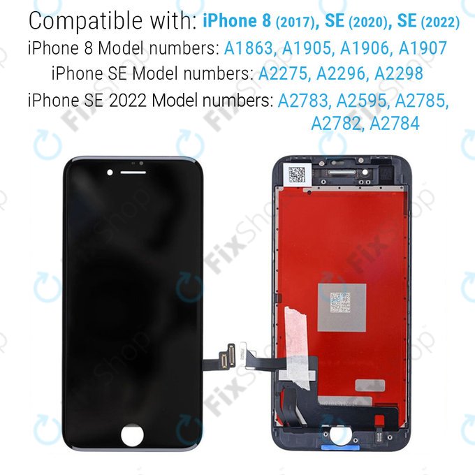 Apple iPhone 8, SE (2020), SE (2022) - Ecran LCD + Sticlă Tactilă + Ramă (White) Refurbished