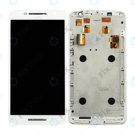 Motorola Moto X Play XT1562 - Ecran LCD + Sticlă Tactilă + Ramă (White) TFT