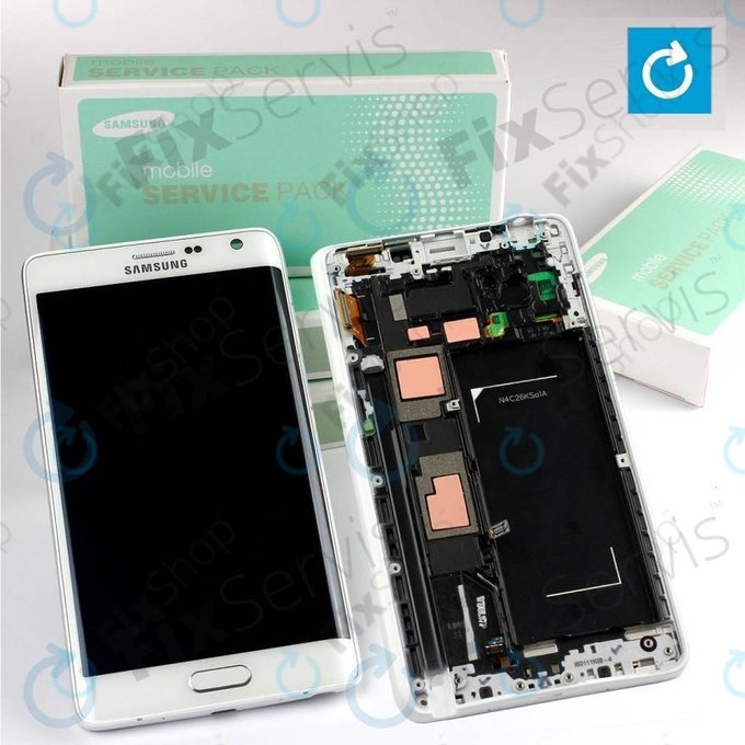 Samsung Galaxy Note Edge N915FY - Ecran LCD + Sticlă Tactilă + Ramă (White) - GH97-16636B Genuine Service Pack