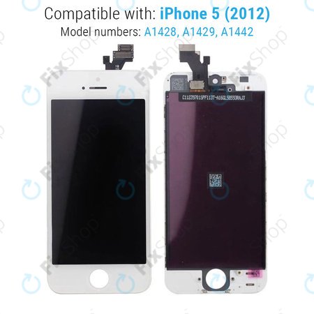 Apple iPhone 5 - Ecran LCD + Sticlă Tactilă + Ramă (White) TFT