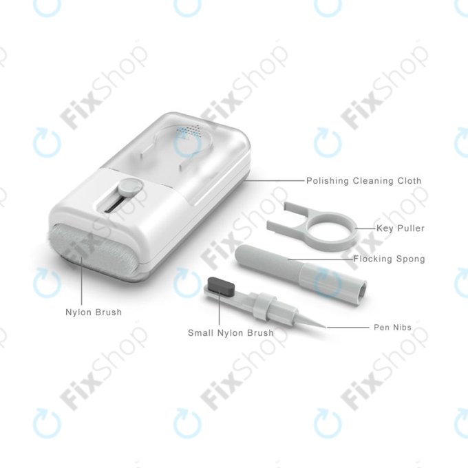 Instrument de curățare multifuncțional cu extractor de chei și cârpă, 6 în 1