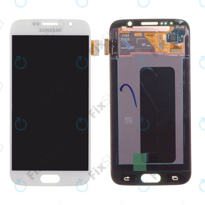 Samsung Galaxy S6 G920F - Ecran LCD + Sticlă Tactilă (White Pearl) - GH97-17260B Genuine Service Pack
